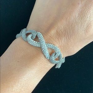 Pave Diamond silver bracelet